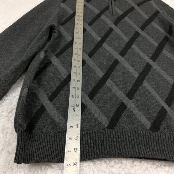 Lyle & Scott Mens Sweater 1/4 Zip Pullover Combed Cotton Charcoal Gray Knit L - Picture 5 of 10